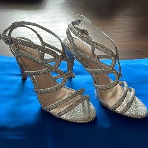 Silver Strappy Heels